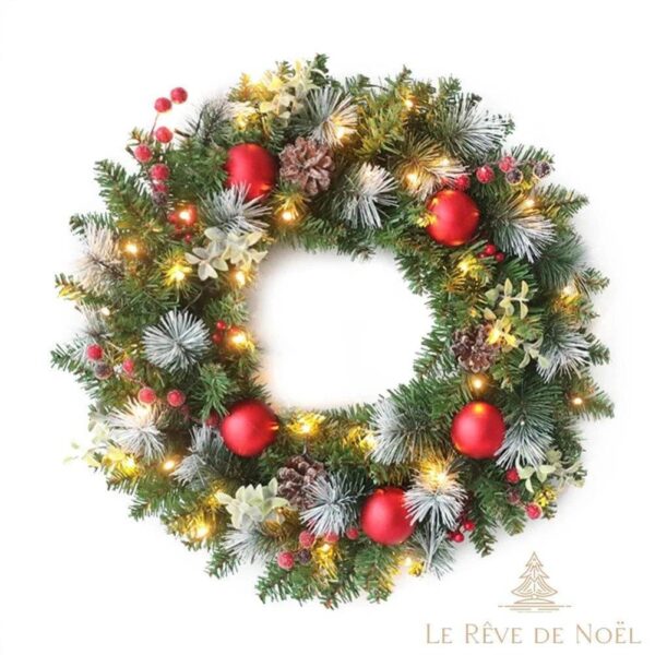 couronne noël illuminée extérieur
