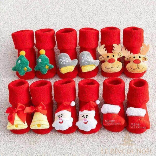 chaussettes de Noël Bébé festives