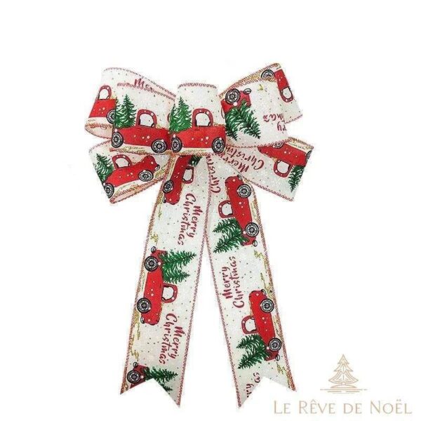 Noeud blanc sapin de Noël élégant