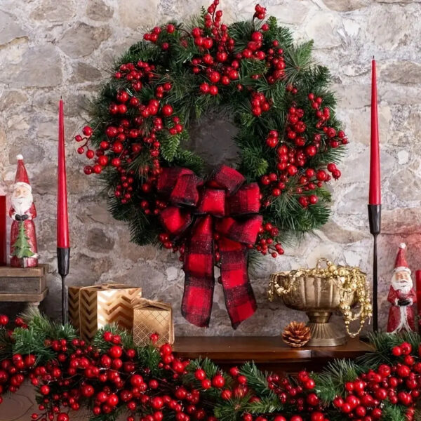 couronne de noel cheminée