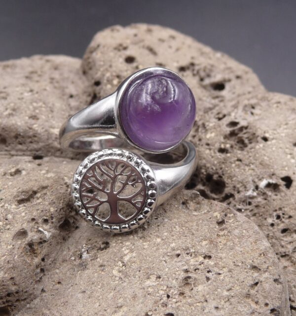 bague arbre de vie améthyste