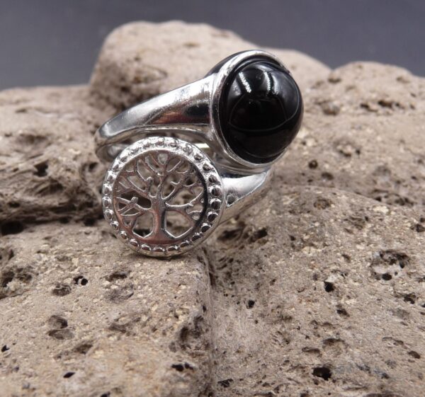 bague arbre de vie onyx