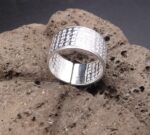 Bague symbolique en argent Sutra du Coeur
