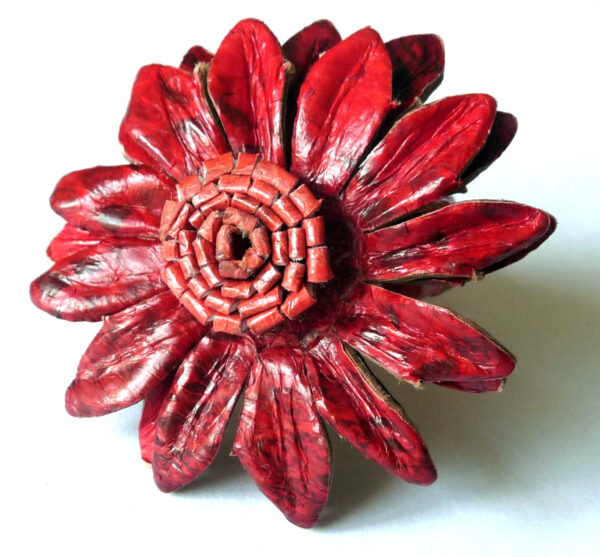 Bague Vintage en cuir marguerite