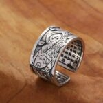 Bague Sutra en argent bouddhiste