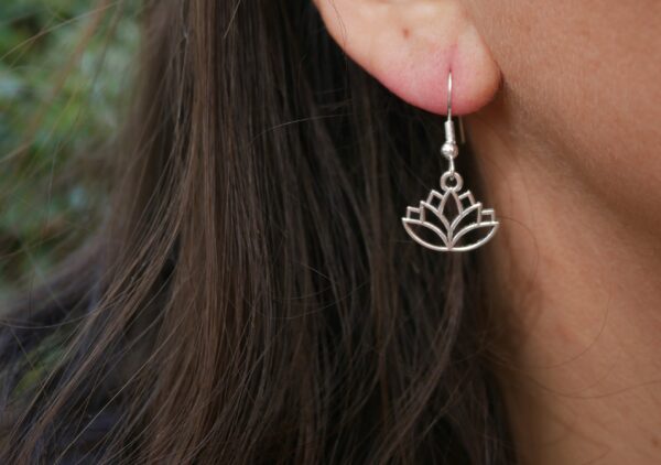 boucles d'oreilles Fleur de Lotus Zen argent 925