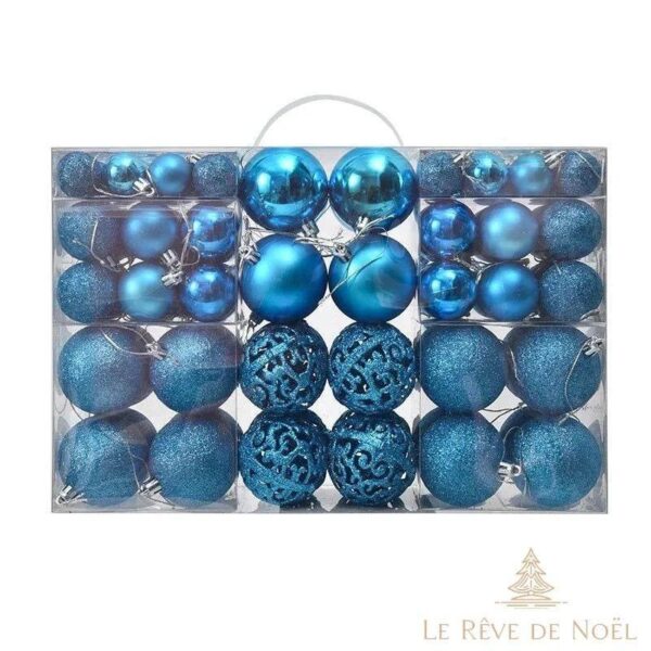 boules de Noël bleu