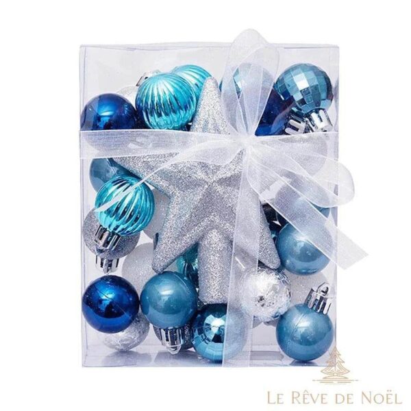Kit décorations de Noël bleu argent