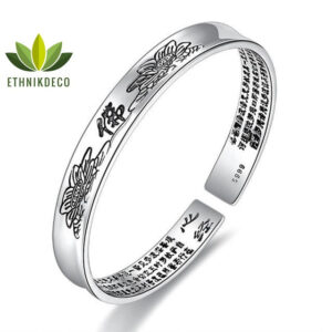 bracelet en argent 999 Fleur de Lotus Spiritualité