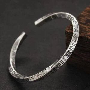 bracelet jonc en argent 925 poisson