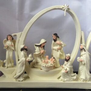 crèche de Noël blanche