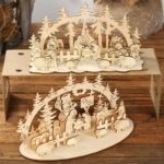 Décoration festive Crèche de Noël en bois