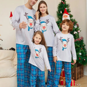 tenue de nuit noellumineux famille style écossais