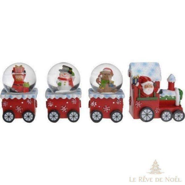 Train de Noël décoratif avec boule à neige