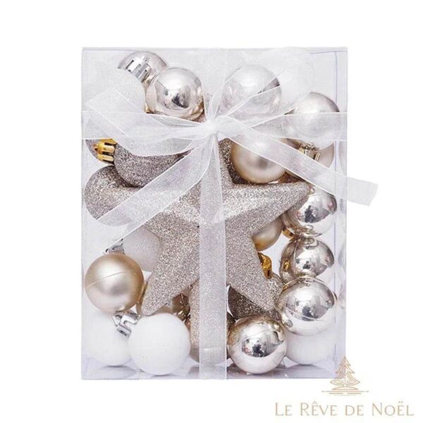décorations de Noël champagne et blanc