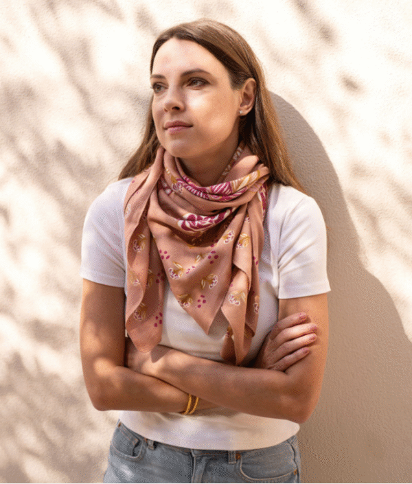 Foulard floral Block-Print noellumineux