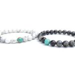 bracelets pour couples howlite et labradorite