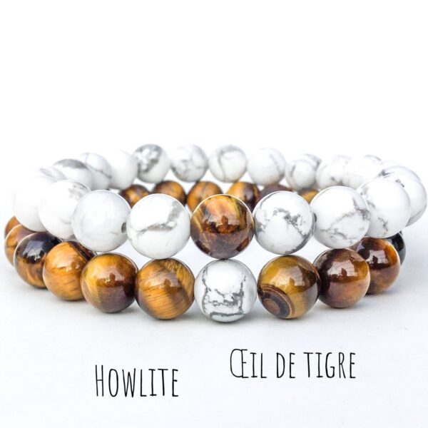 bracelets de distance Oeil de Tigre et Howlite