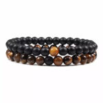Agate noire et oeil de tigre
