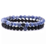 bracelet distance couples agate noire sodalite