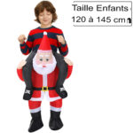 Rire avec costume gonflable de Pere Noel