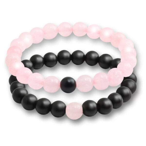 bracelets de couple agate noire