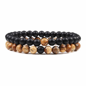 bracelets distance couples agate noire crazy lace