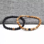 bracelets couples agate noire crazy lace