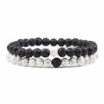 Bracelets couples howlite blanche