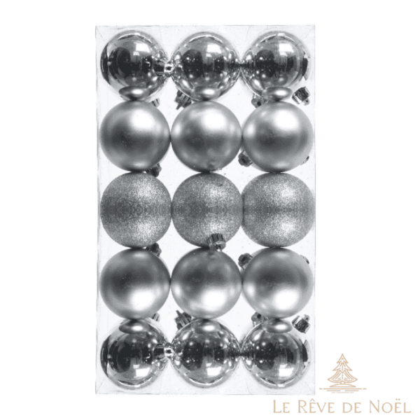 boules de Noël argentées