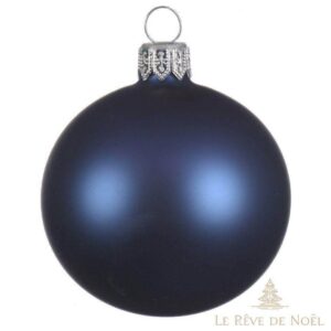 boules de Noël mates bleu nuit 10 cm