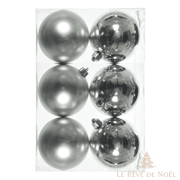 boules de Noël argentées 8 cm