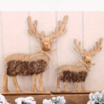Cerf de Noel En Bois authentique