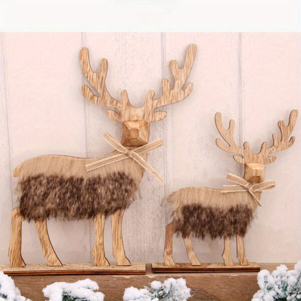 Cerf de Noel En Bois authentique