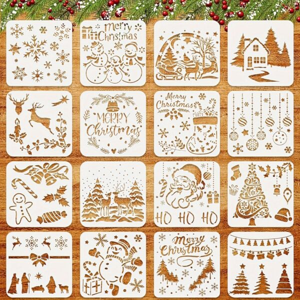 Pochoir Noël Fenêtre Set motifs festifs