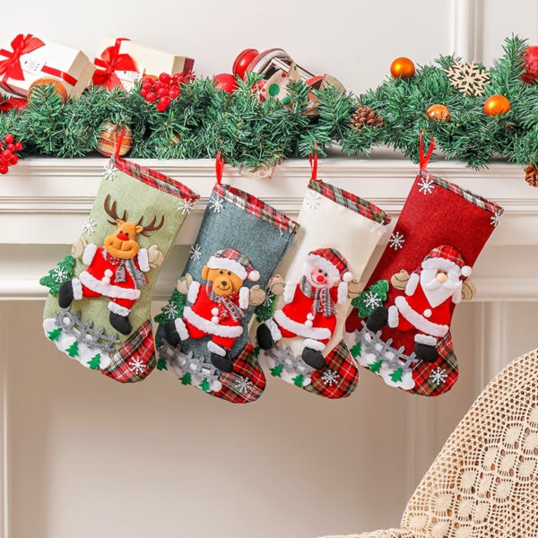 Chaussette de Noël Cheminée