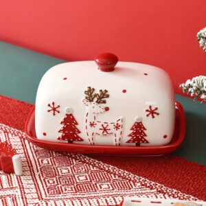 beurrier de Noël avec couteaux à tartiner