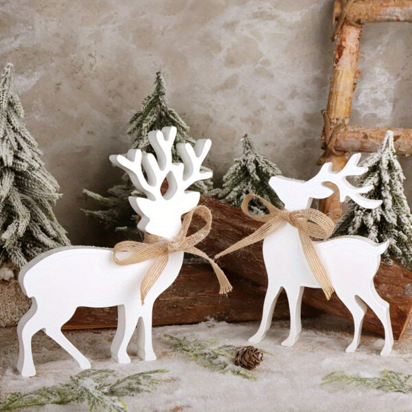 renne de noellumineux en bois