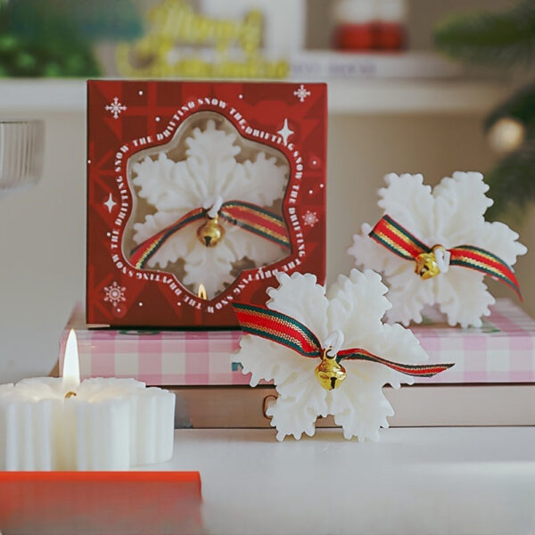bougie de Noël flocon de neige