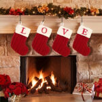 chaussette personnalisé Noël cheminée