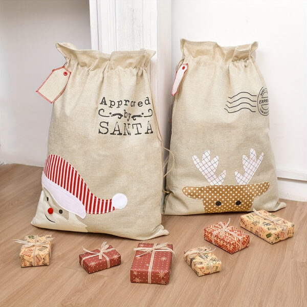 sac cadeau noellumineux en tissu