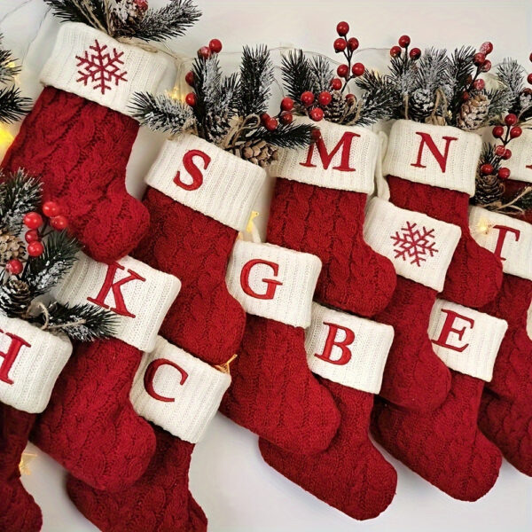 chaussette de Noël tricot rouge