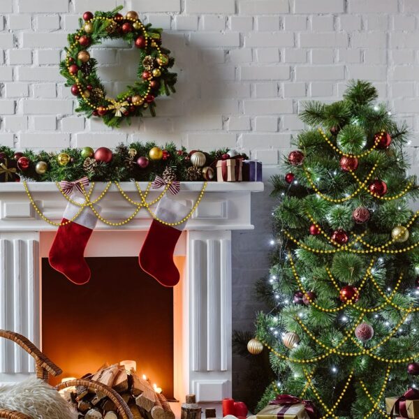 guirlande de perles métalliques pour Noël