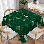 vue d'ensemble de la Table de Noel Nappe Verte