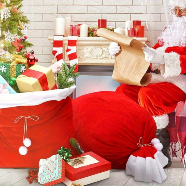 Grand Sac Cadeau de Noël en Velours