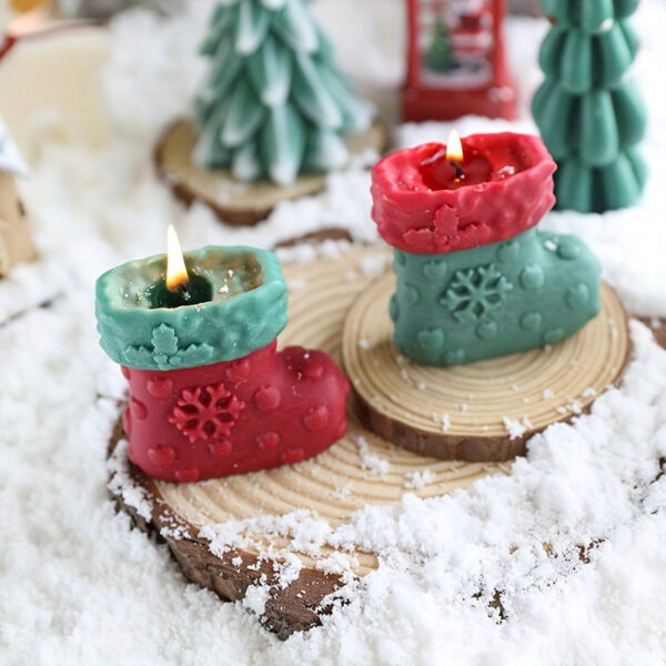 bougie en forme de bas de noellumineux