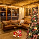 Décoration de Noel avec rideau lumineux