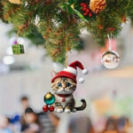 boule de Noël avec motif chaton