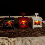 Cheminée lumineuse miniature festive