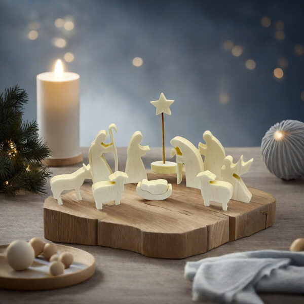 ensemble crèche de Noël en bois